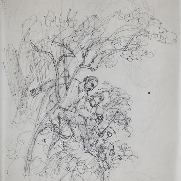 Figuras humanas  entre árboles